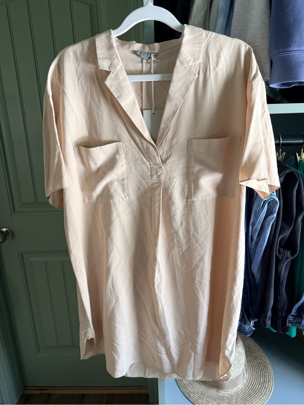 COS Women’s Light Peach/Pink Tunic Dress 100% Silk